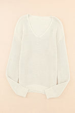Load image into Gallery viewer, V-Neck Drop Shoulder Sweater