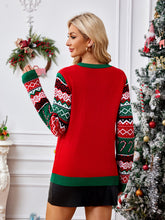 Load image into Gallery viewer, Christmas Element Round Neck Long Sleeve Sweater