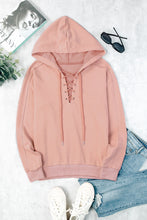 Load image into Gallery viewer, Lace Up Long Sleeve Hoodie