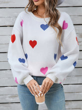 Load image into Gallery viewer, Angel Wings Heart Round Neck Long Sleeve Sweater