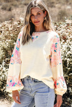 Load image into Gallery viewer, Printed Round Neck Balloon Sleeve Sweatshirt