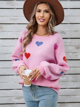 Load image into Gallery viewer, Angel Wings Heart Round Neck Long Sleeve Sweater
