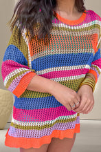 Load image into Gallery viewer, Openwork Round Neck Dropped Shoulder Knit Cover-Up