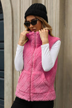 Load image into Gallery viewer, Fuzzy Plaid Texture Zip Up Vest Coat