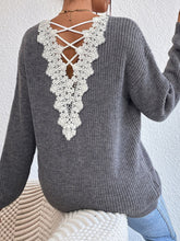 Load image into Gallery viewer, Crisscross V-Neck Long Sleeve Sweater