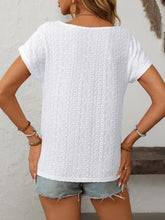 Load image into Gallery viewer, Mandy Eyelet Round Neck Short Sleeve Top