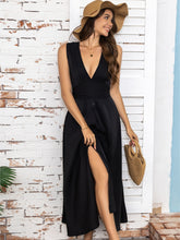 Load image into Gallery viewer, Full Size Slit V-Neck Sleeveless Midi Dress
