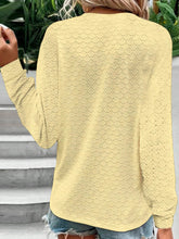 Load image into Gallery viewer, Eyelet Notched Long Sleeve T-Shirt