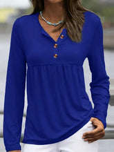 Load image into Gallery viewer, Half Button Long Sleeve T-Shirt