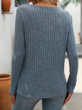 Load image into Gallery viewer, Ribbed V-Neck Long Sleeve T-Shirt