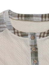 Load image into Gallery viewer, Perfee Plaid Half Button Long Sleeve T-Shirt