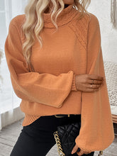 Load image into Gallery viewer, Cable-Knit Turtleneck Long Sleeve Sweater