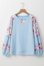 Load image into Gallery viewer, Printed Round Neck Balloon Sleeve Sweatshirt