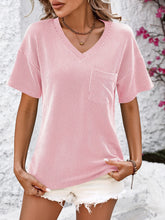 Load image into Gallery viewer, V-Neck Dropped Shoulder T-Shirt