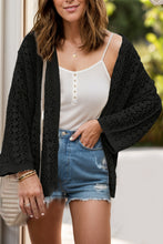 Load image into Gallery viewer, Openwork Open Front Dropped Shoulder Cardigan