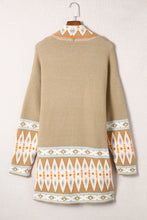 Load image into Gallery viewer, Geometric Open Front Long Sleeve Cardigan