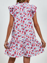 Load image into Gallery viewer, Tied Floral Cap Sleeve Mini Dress
