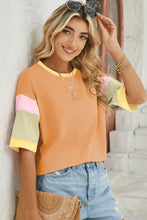 Load image into Gallery viewer, Lovelet Color Block Round Neck Half Sleeve T-Shirt