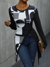 Load image into Gallery viewer, Geometric Round Neck Long Sleeve T-Shirt