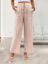 Load image into Gallery viewer, Tied Wide Leg Pants with Pockets