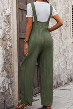 Load image into Gallery viewer, Textured Pocketed Wide Strap Overalls