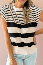 Load image into Gallery viewer, Striped Round Neck Sweater Vest
