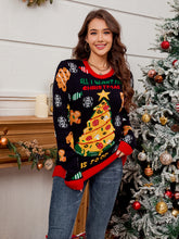 Load image into Gallery viewer, Christmas Element Round Neck Long Sleeve Sweater