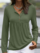 Load image into Gallery viewer, Half Button Long Sleeve T-Shirt