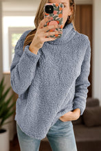 Load image into Gallery viewer, Fuzzy Turtleneck Long Sleeve Sweatshirt