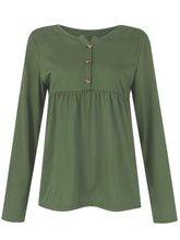 Load image into Gallery viewer, Half Button Long Sleeve T-Shirt