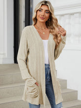 Load image into Gallery viewer, Pocketed Open Front Long Sleeve Cardigan