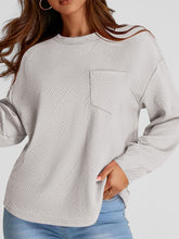 Load image into Gallery viewer, Full Size Texture Round Neck Long Sleeve Sweatshirt