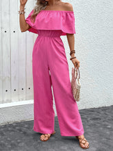 Load image into Gallery viewer, Off-Shoulder Wide Leg Jumpsuit