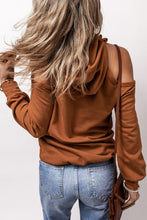 Load image into Gallery viewer, Cold Shoulder Long Sleeve Hoodie