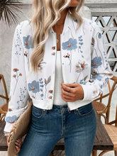 Load image into Gallery viewer, Printed Zip Up Long Sleeve Jacket