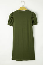 Load image into Gallery viewer, Pin-Tuck Notched Short Sleeve Dress