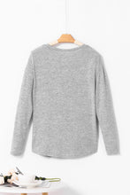 Load image into Gallery viewer, Decorative Button Round Neck Long Sleeve Top