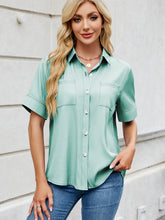 Load image into Gallery viewer, Collared Neck Short Sleeve Shirt
