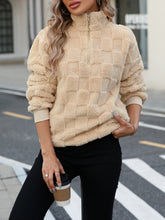 Load image into Gallery viewer, Fuzzy Quarter Zip Long Sleeve Sweatshirt