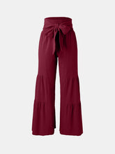 Load image into Gallery viewer, Tied Ruched Wide Leg Pants