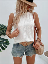Load image into Gallery viewer, Eyelet Round Neck Tank
