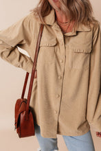 Load image into Gallery viewer, Frill Button Up Long Sleeve Shacket