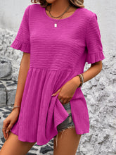 Load image into Gallery viewer, Round Neck Short Sleeve Blouse