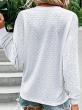 Load image into Gallery viewer, Eyelet Notched Long Sleeve T-Shirt