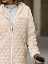 Load image into Gallery viewer, Texture Zip Up Long Sleeve Hooded Coat