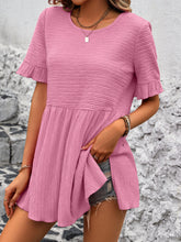 Load image into Gallery viewer, Round Neck Short Sleeve Blouse