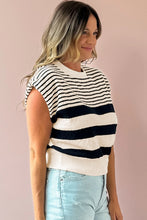 Load image into Gallery viewer, Striped Round Neck Sweater Vest