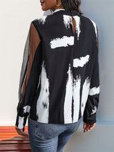 Load image into Gallery viewer, Mock Neck Mesh Long Sleeve Blouse