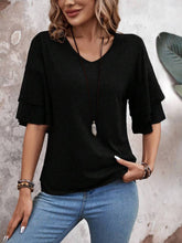 Load image into Gallery viewer, V-Neck Half Sleeve Blouse