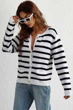 Load image into Gallery viewer, Striped Button Down Long Sleeve Cardigan